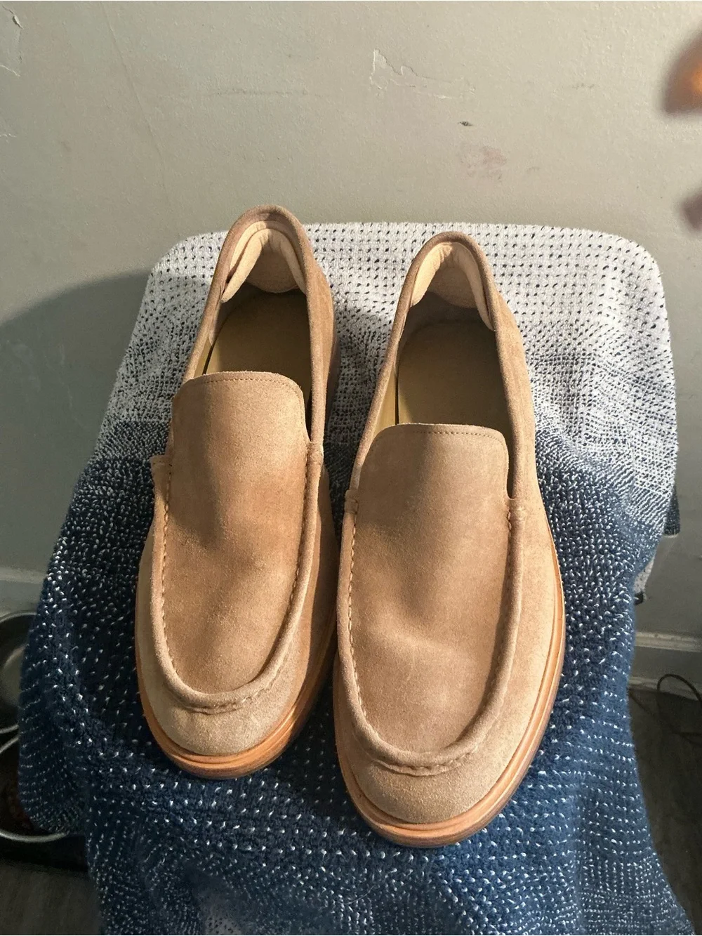 Vince Men's Suede Slip-On Loafers in Beige